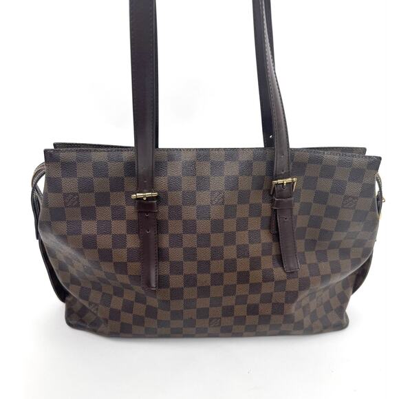 Louis Vuitton Brown Damier Ebene Chelsea Coated Canvas Top Zip Tote Bag - Picture 3 of 11